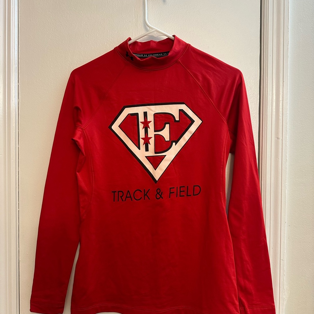 Under Armour Red Track & Field Long Sleeve Tee